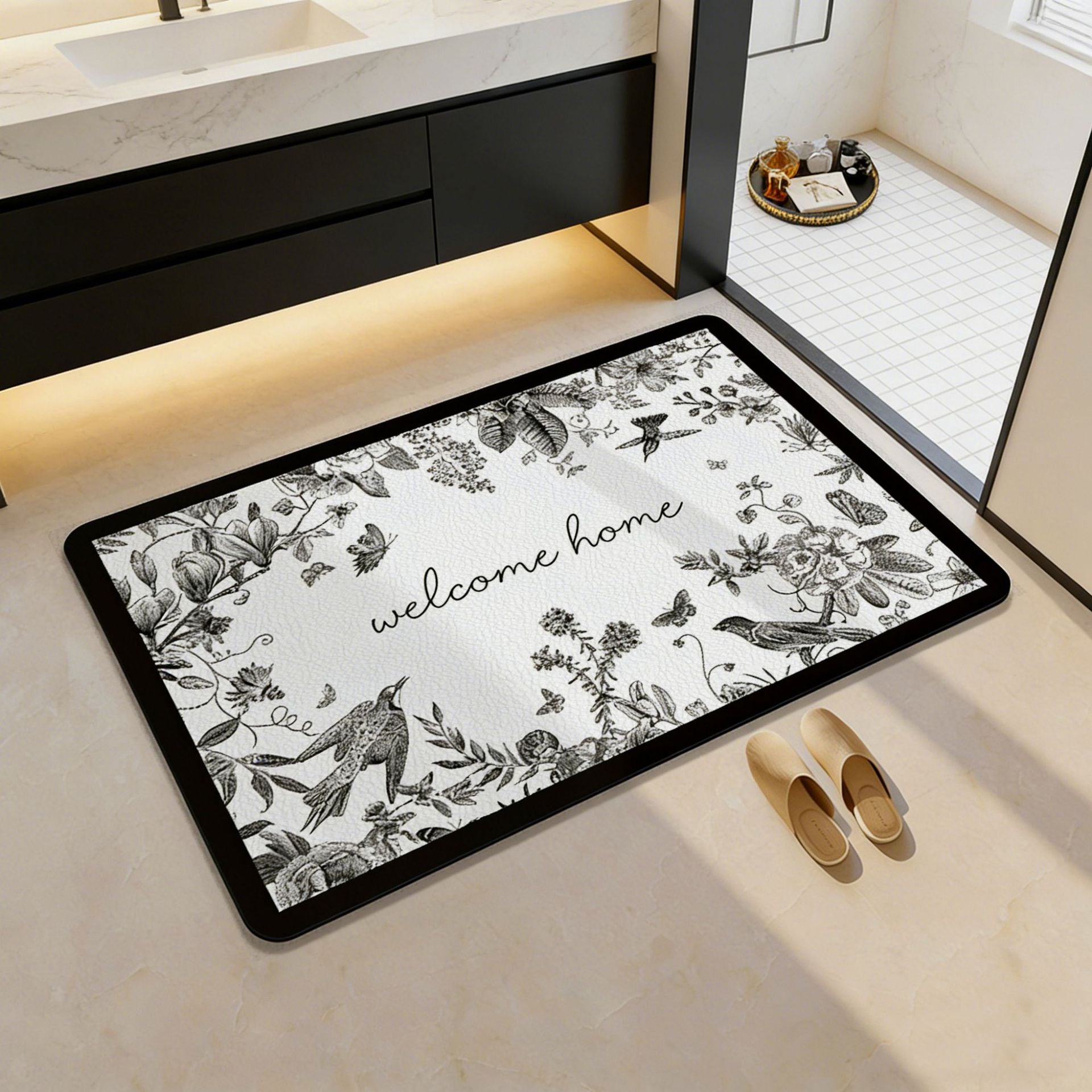 Decorative Citrus-Themed Bath Mat
