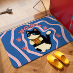 Playful Cat-Themed Bath Mat