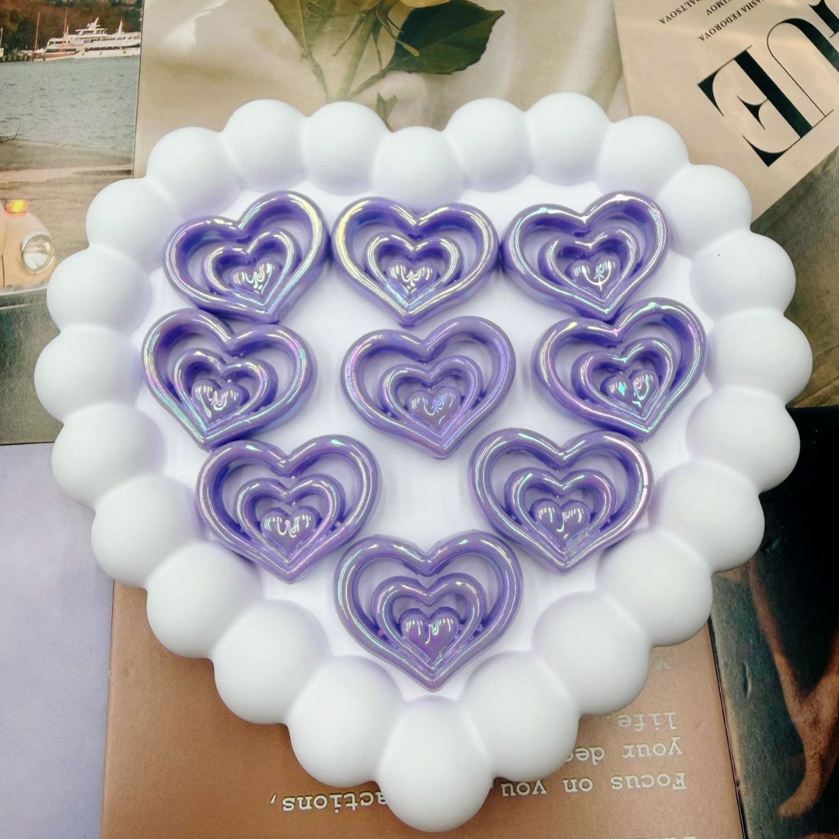 Decorative Heart-Shaped Resin Candle Holder
