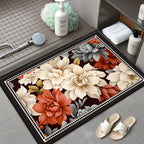 Floral Patterned Memory Foam Bath Mat