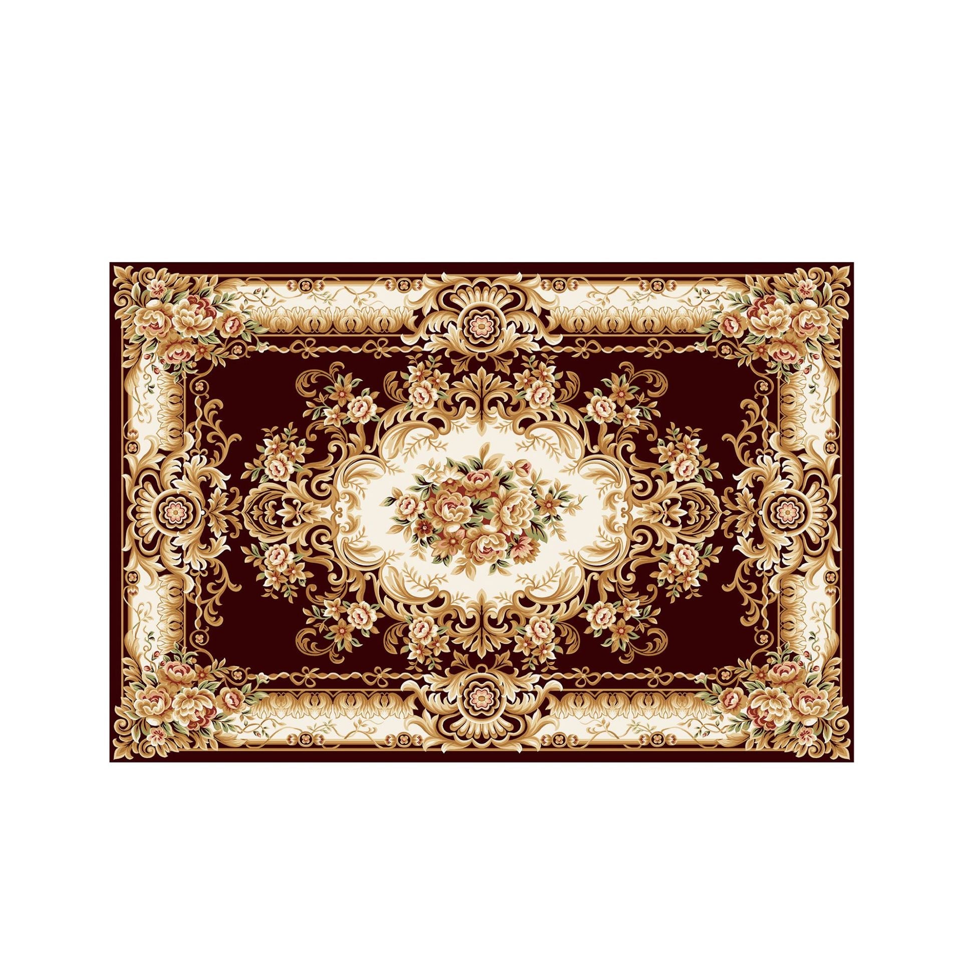 Vintage Floral Design Bath Mat