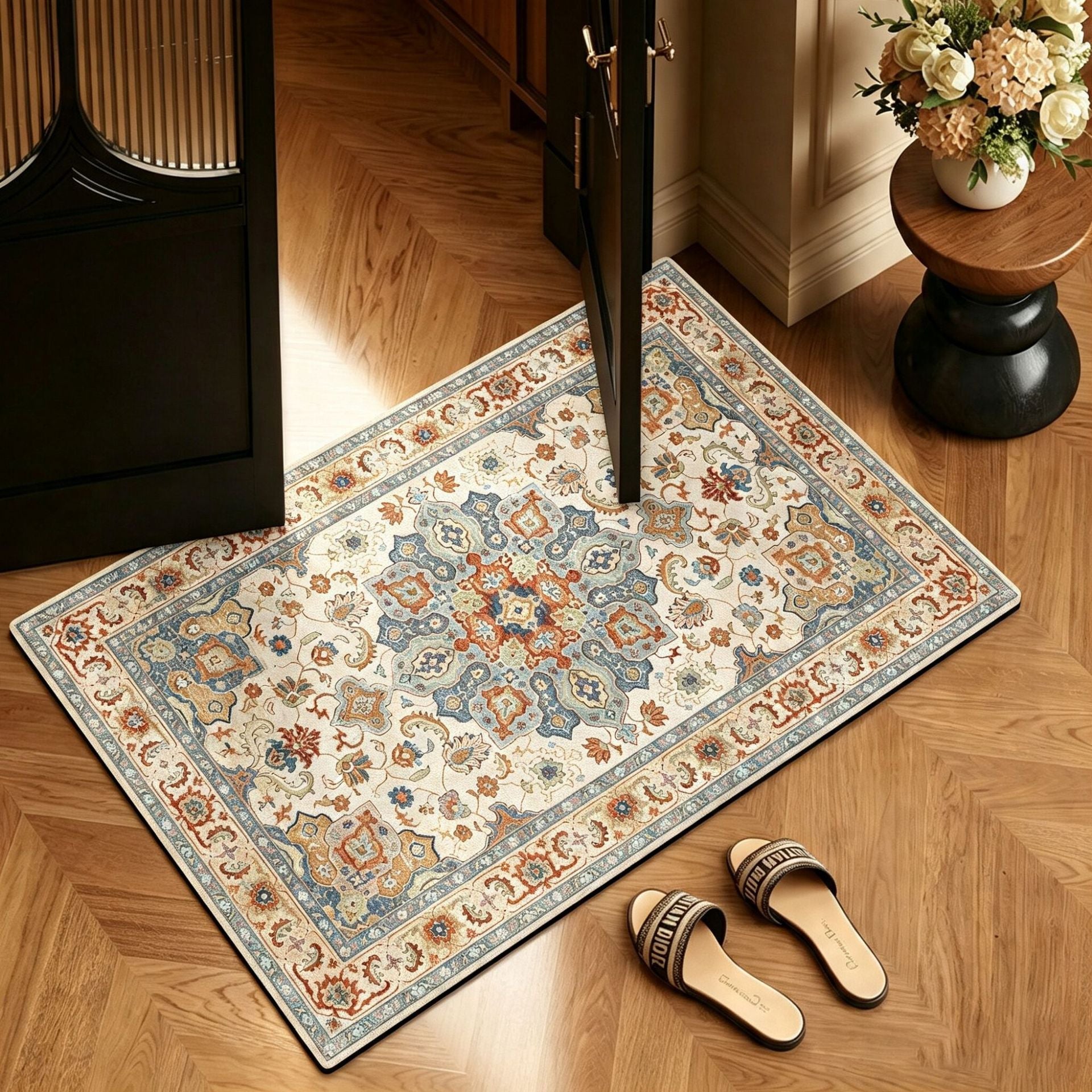 Elegant Vintage-Inspired Bath Mat