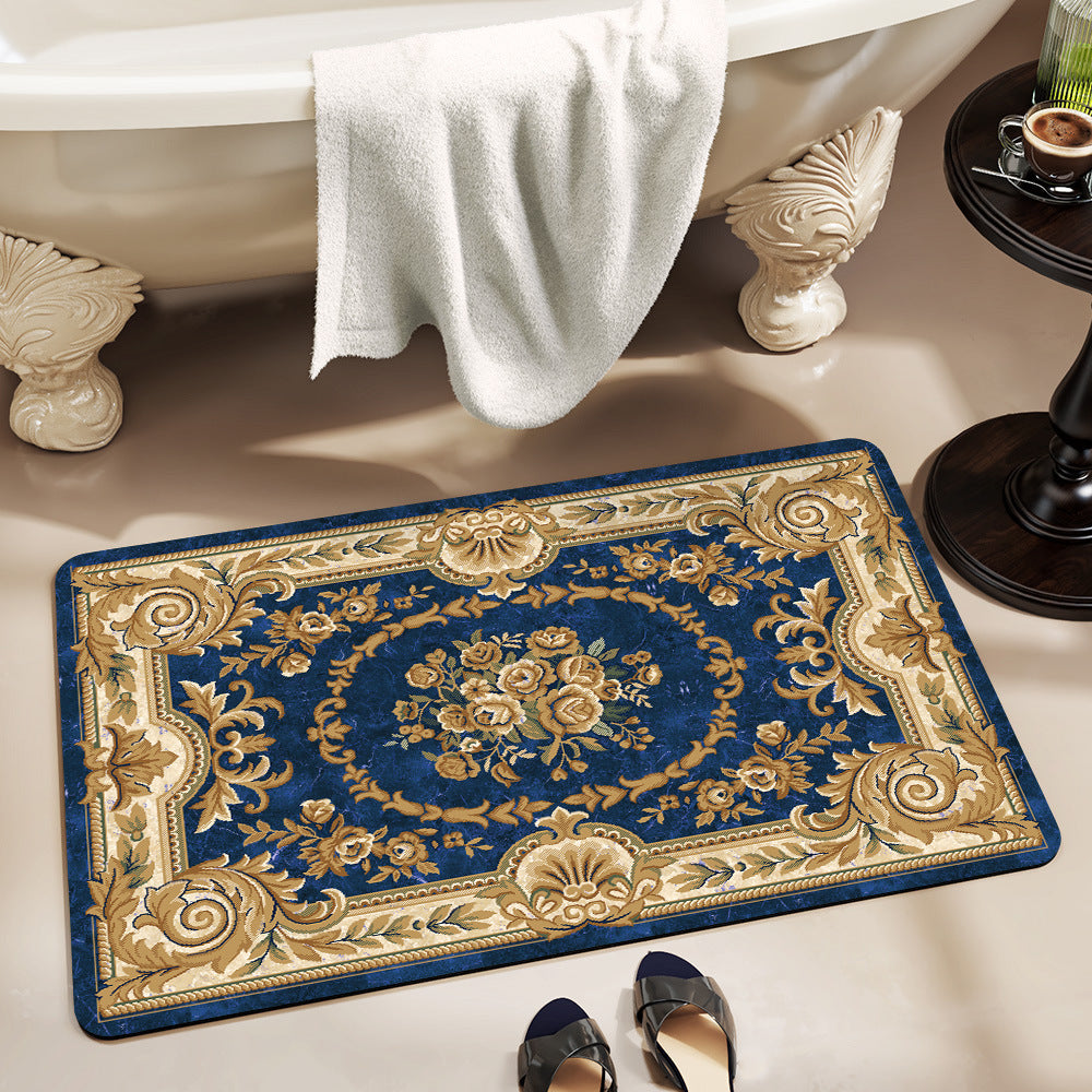 Floral-Patterned Luxury Bath Mat
