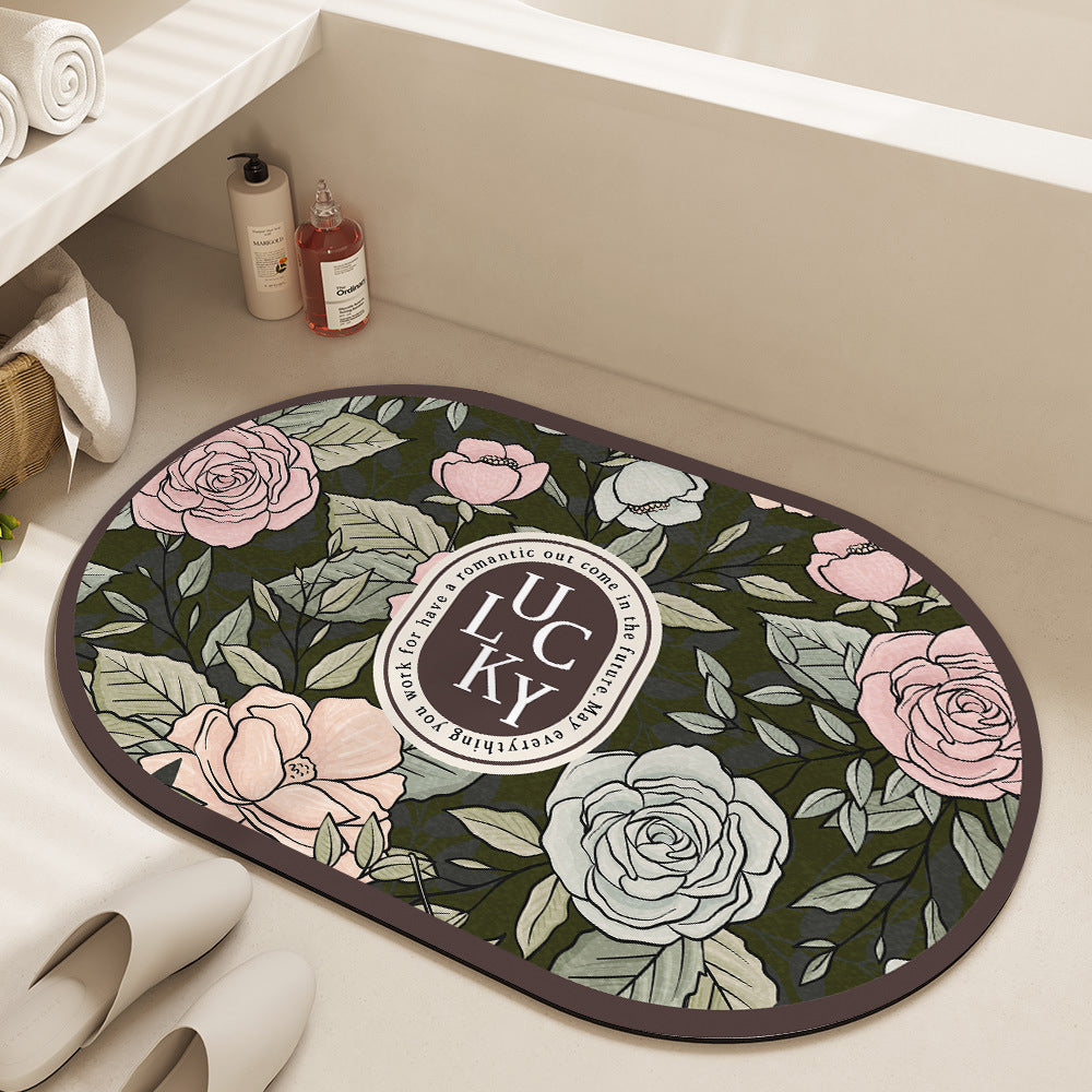 Floral Patterned Bath Mat