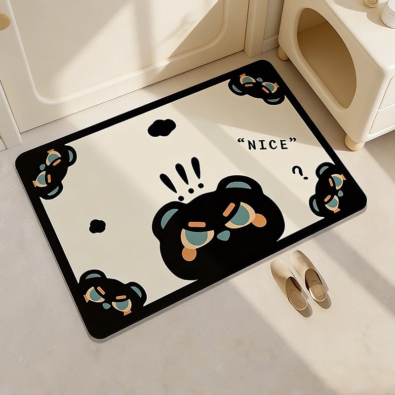 Playful Cow-Themed Bathroom Mat