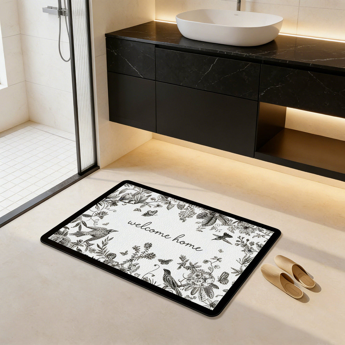 Decorative Citrus-Themed Bath Mat