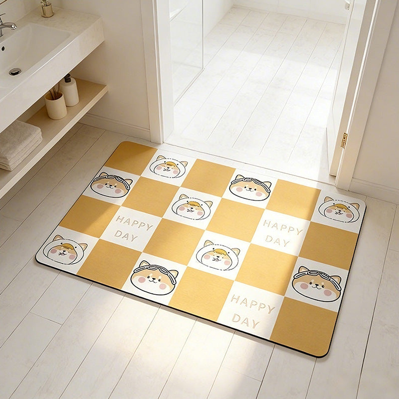 Cute Cartoon Pet-Themed Bath Mat