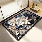 Floral Patterned Memory Foam Bath Mat