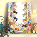 Floral Cat Illustration Canvas Art Meroci