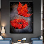 Abstract Floral Butterfly Canvas Art