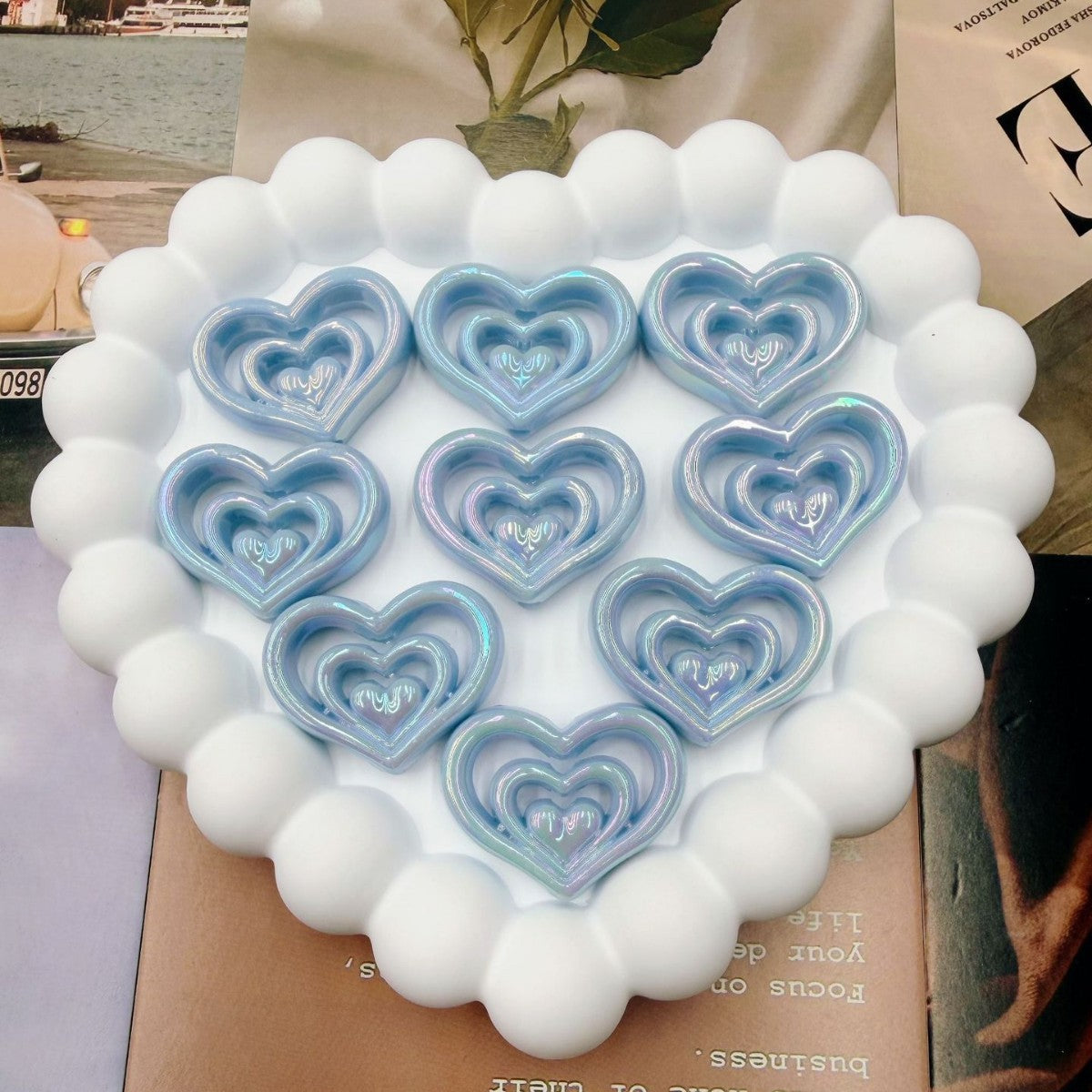 Decorative Heart-Shaped Resin Candle Holder