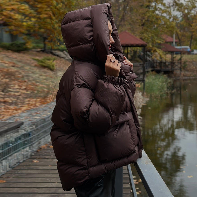 Sylis quilted winter jacket with oversized hood Heidi fashion