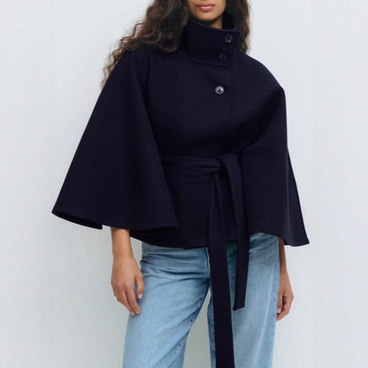 Sylis Wrap jacket with elegant stand-up collar and loosely cut sleeves Heidi-Mode