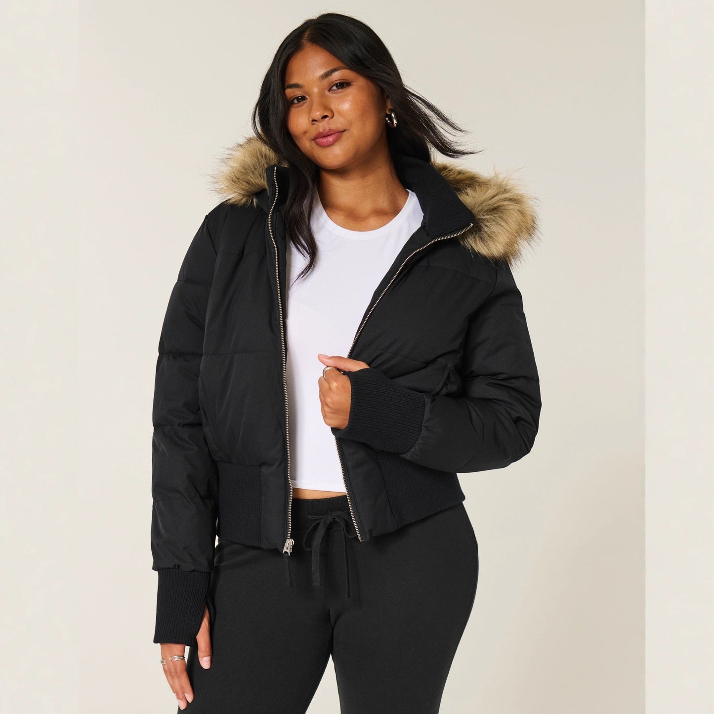 Sylis Quilted Winter Jacket with Detachable Hood and Elastic Cuffs Heidi Fashion