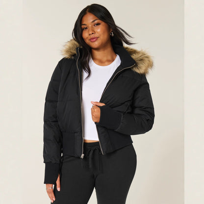 Sylis Quilted Winter Jacket with Detachable Hood and Elastic Cuffs Heidi Fashion