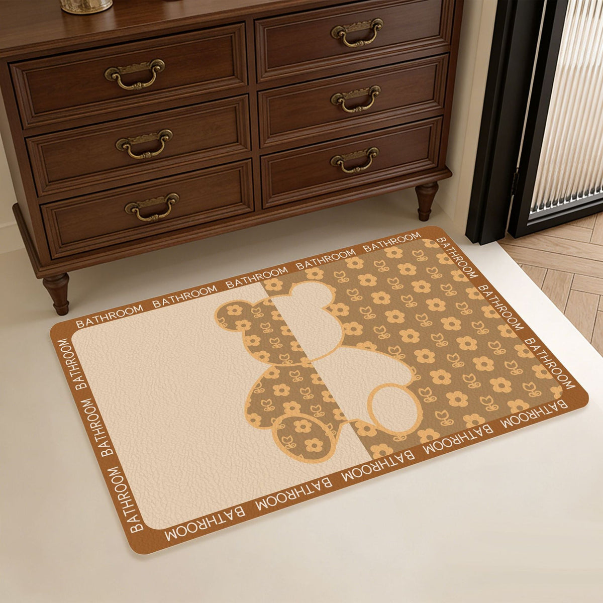 Geometric Patterned Memory Foam Bath Mat