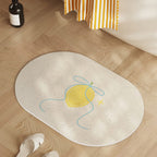 Playful Lemon-Themed Bath Mat