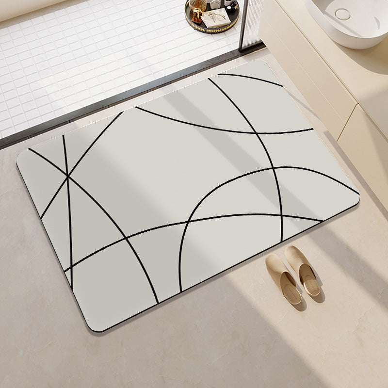 Plush Geometric Bath Mat