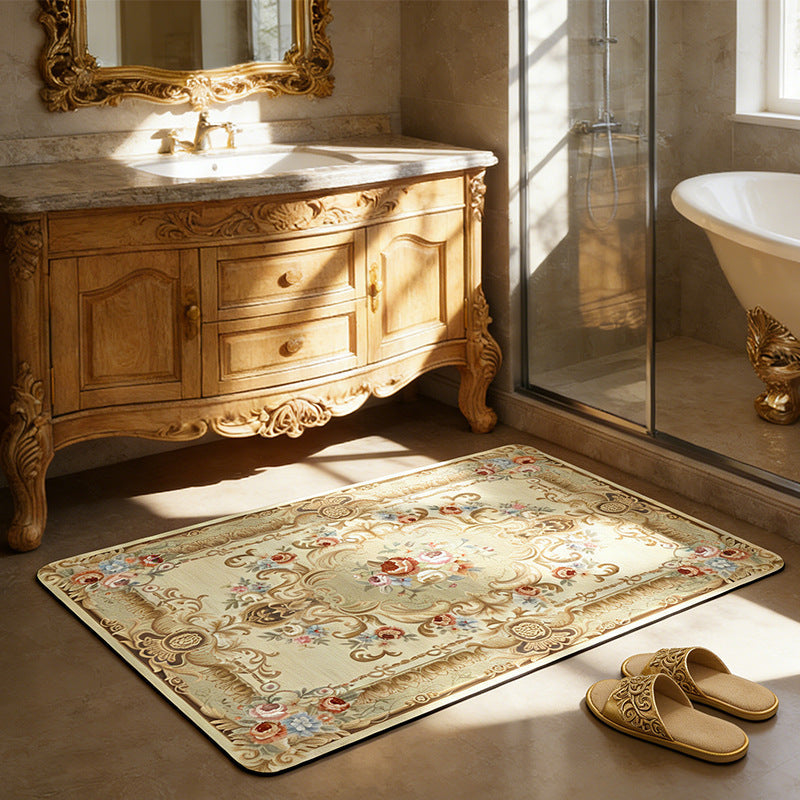 Elegant Vintage Floral Bath Mat