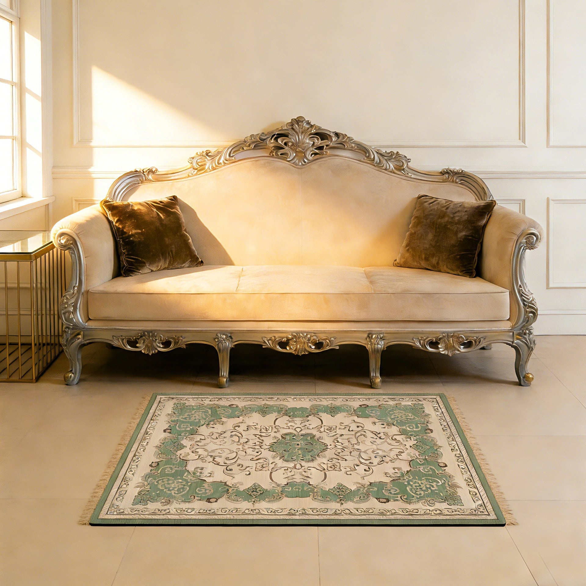 Elegant Floral Pattern Bath Mat