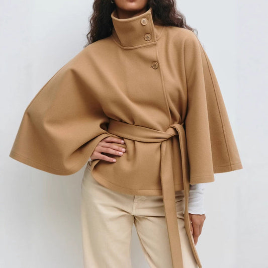 Sylis Wrap jacket with elegant stand-up collar and loosely cut sleeves Heidi-Mode
