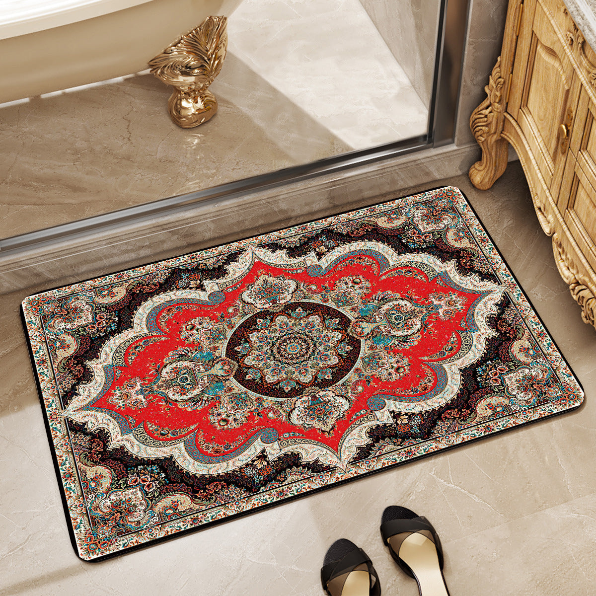 Elegant Vintage-Inspired Bath Mat