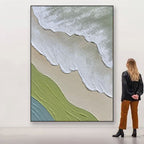 Textured Coastal Abstract Canvas Artwork