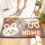 Cute Cartoon Bunny-Themed Bath Mat