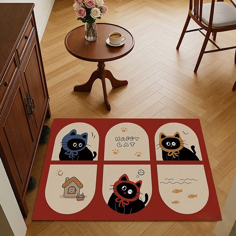 Orange-Themed Bathroom Mat