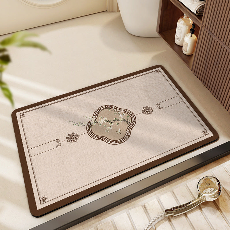 Artistic Floral Bath Mat