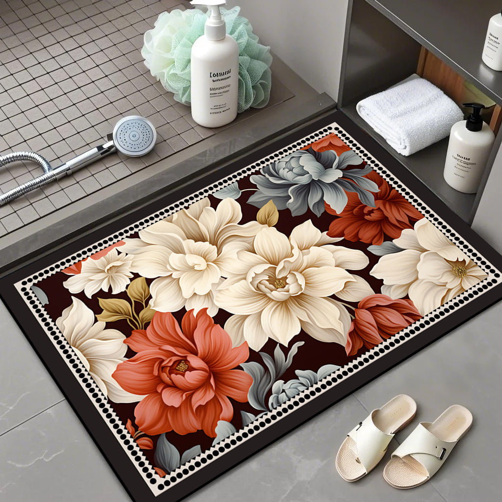 Floral Patterned Bath Mat