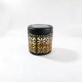 Decorative Solar-Powered Metal Lantern With Geometric Cutout And Warm LED Candle Effect