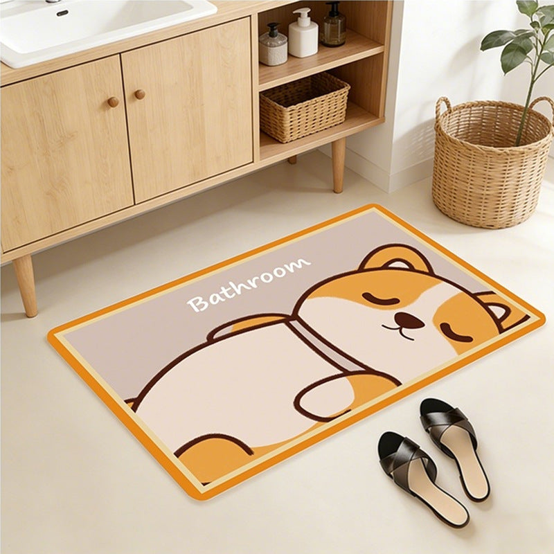 Playful Citrus-Themed Bath Mat