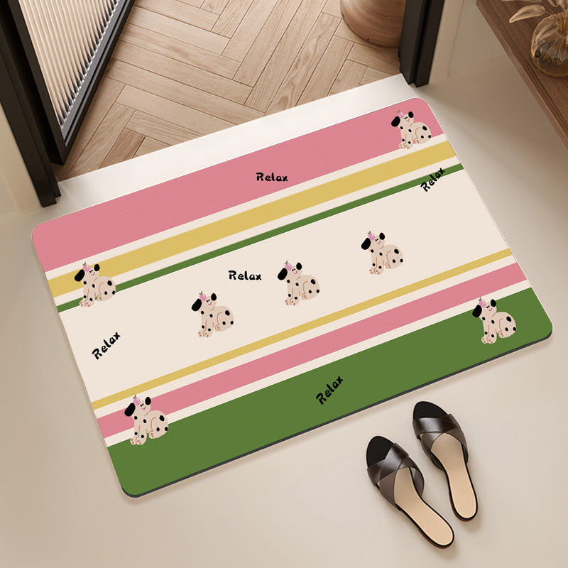 Floral Design Cotton Bath Mat