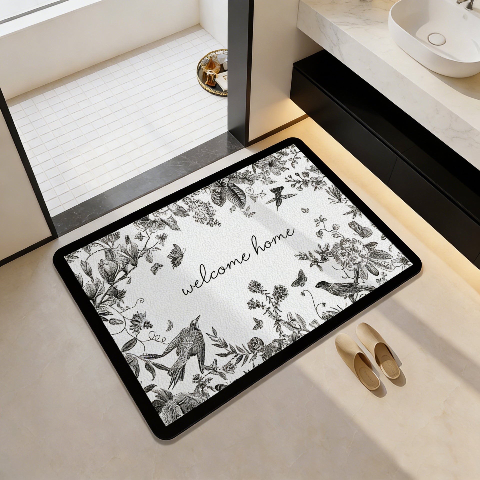 Decorative Citrus-Themed Bath Mat
