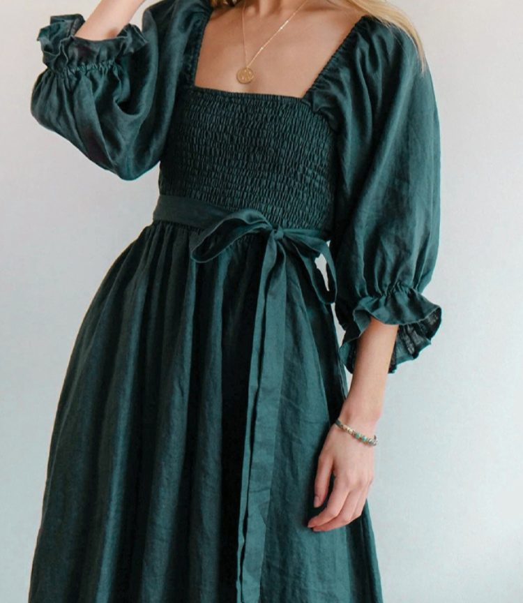 Sylis | French Dress with Flare Sleeves