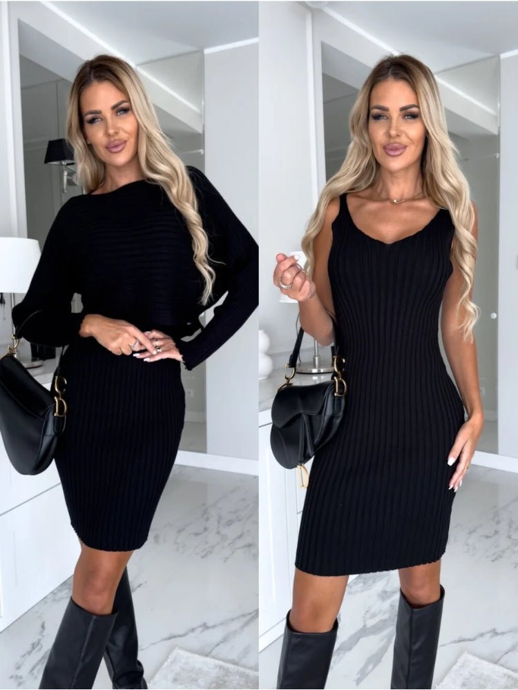 Sylis - Stylish Two-Piece Set (Dress And Pullover)