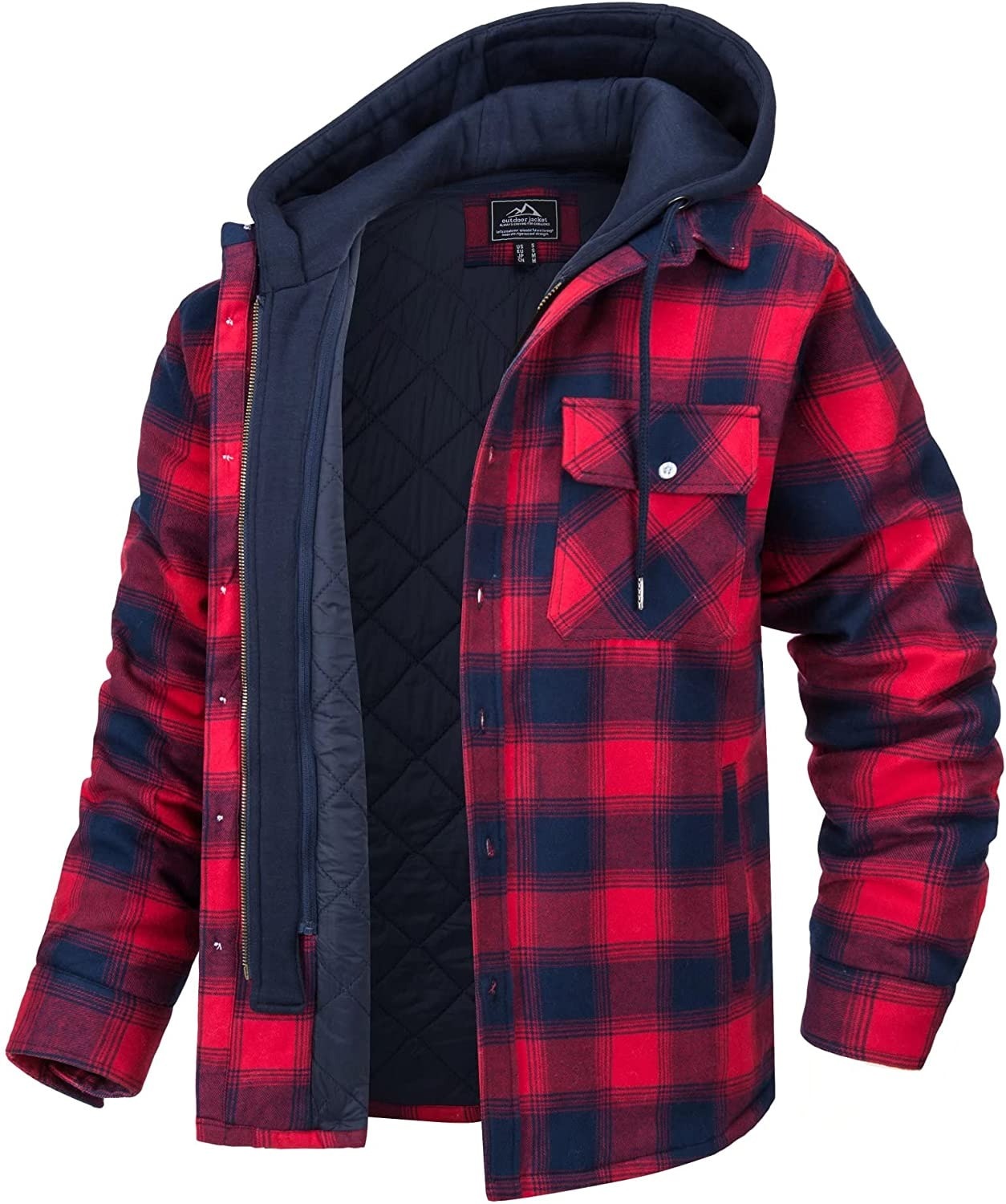 Sylis | Checked men's jacket with hood and warm lining