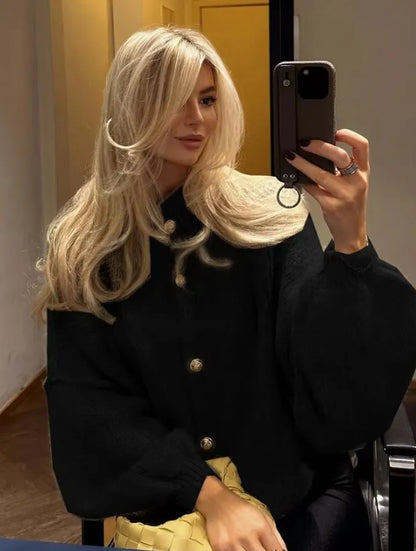 Sylis-Mode | Stylish Oversized Wool Cardigan for Women