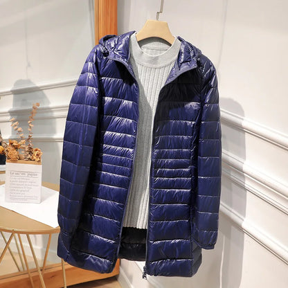 Sylis-Mode - Long down jacket for women with hood