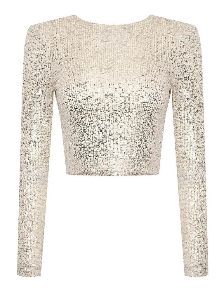Sylis-Mode | Elegant Sequin Cropped Top