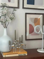 Modern Molecular Metal Candle Holder – Nordic-Style Silver Candle Stand for Elegant Home Decor