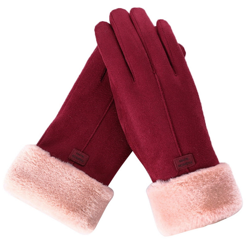 Sylis | Stylish & Warm Furry Winter Gloves for Women