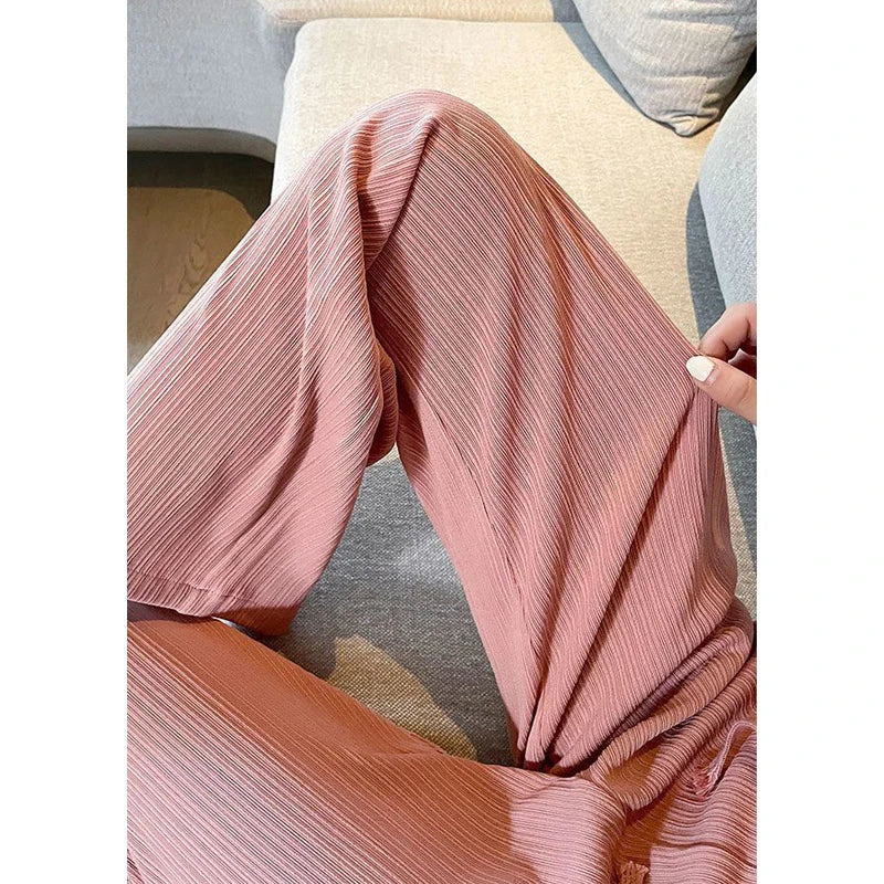 Sylis | Vertical Stripe Drawstring Casual Trousers