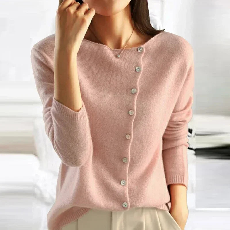 Sylis | Asymmetrical Button Sweater