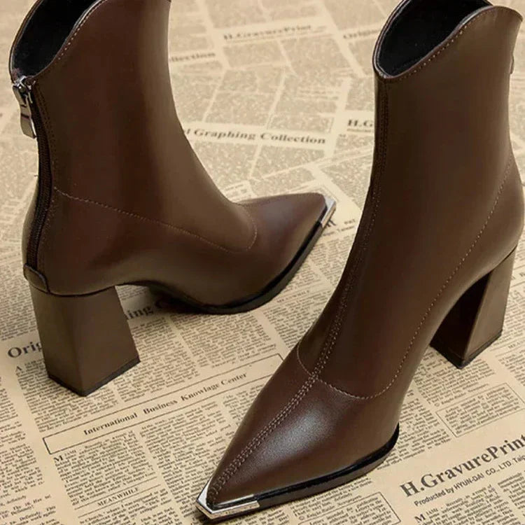 Sylis | Sleek Pointed Toe Ankle Boots