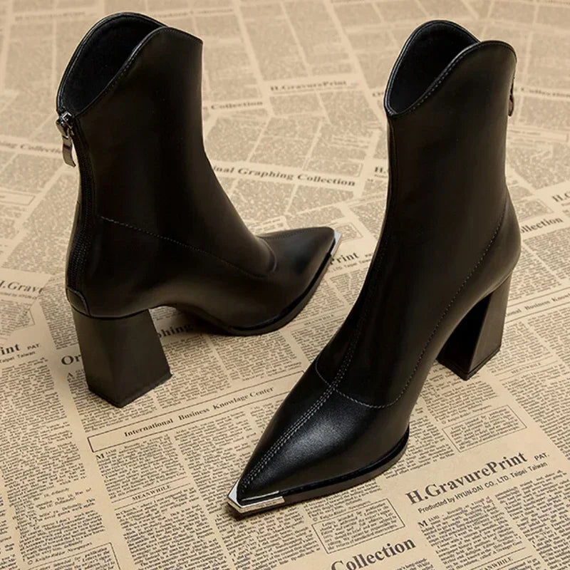 Sylis | Sleek Pointed Toe Ankle Boots