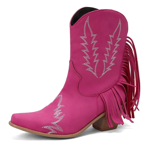 Sylis | Cowboy ankle boots with fringed tassel