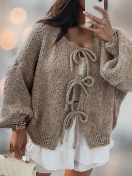 Sylis-Mode | Cardigan mit Schleifenverschluss für einen Bohemian-Look