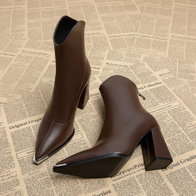 Sylis | Sleek Pointed Toe Ankle Boots